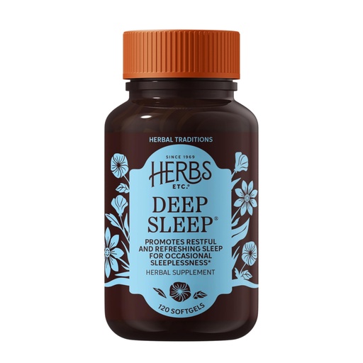 [BRSWIYQYOAGRWC3O] Herbs Etc. Deep Sleep Softgels - Holistic Rest Supplement for Restful Sleep - Chamomile, Lemon Balm Extract & Passionflower - Melatonin-Free, Gluten-Free - 120 Count (120 Servings)