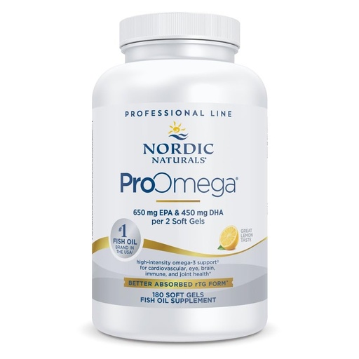 [BRSWIYIRDN5AG2L4] Nordic Naturals ProOmega, Lemon Flavor - 180 Soft Gels - 1280 mg Omega-3 - High-Potency Fish Oil with EPA & DHA - Promotes Brain, Eye, Heart, & Immune Health - Non-GMO - 90 Servings