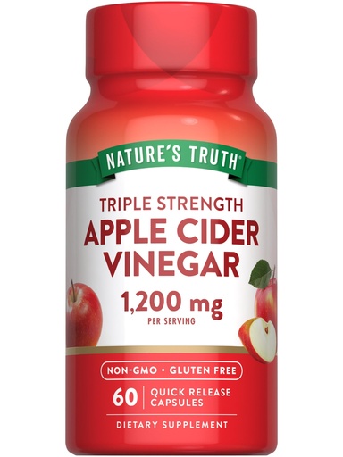 [BRSWICQBBAFBYEIZ] Nature's Truth Apple Cider Vinegar Capsules | 1200mg | Quick Release Pills | Non-GMO & Gluten Free Supplement