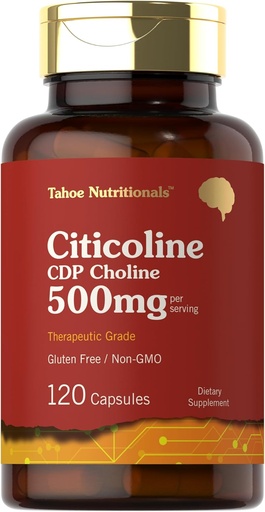 [BRSROC32OUFGAGTJ] Tahoe Nutritionals Citicoline 500mg | 120 Capsules | CDP Choline Supplements | Therapeutic Grade | Gluten Free, Non-GMO