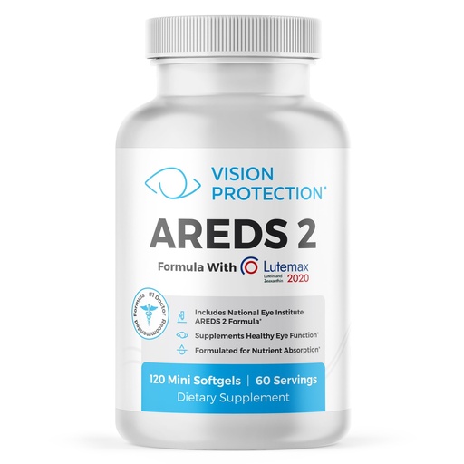[BRSROZYLBV7BOCA6] VISION PROTECTION AREDS 2 Eye Vitamin & Mineral Supplement for Ocular Health, Natural Eye Institute AREDS 2 Study Formula with Lutein, Vitamin C, & Zeaxanthin, 120 Mini Softgels