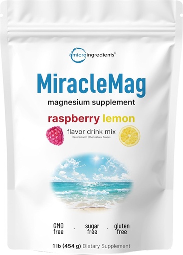 [BRSRAZL4A4MRYET7] MiracleMag Calm Magnesium Powder, 1lb | Magnesium Citrate Supplement | Sweet Raspberry Lemon Flavored | Calm & Relaxation Mineral Support | Easily Absorbed Ionic Magnesium | Non-GMO, Vegan, Sugar Free