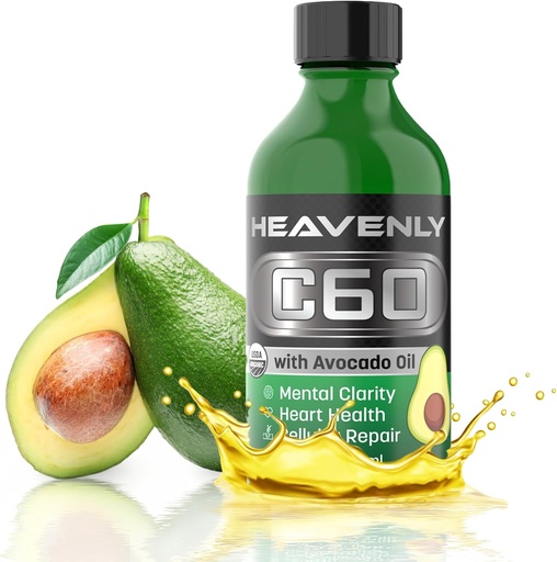 [BRSRAAAQCV6RQCT5] HNP Labs C60 Avocado Oil Cold Pressed Organic - Boost Energy, Mental Clarity, Slow Aging Naturally and Performance - 99.99% Sublimated C60 USA Made Organic Avocado Oil – GMP Certified for Safety