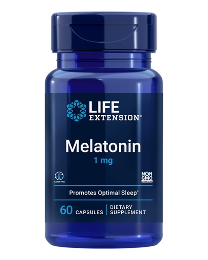 [BRSWIYQFCUHR2AI7] Life Extension Melatonin 1 mg - For Restful Night, Hormone Balance, and Immune Health - Immediate Release - Gluten-Free, Non-GMO - 60 Capsules