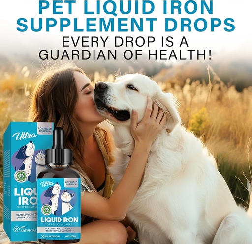[BRSRAH33OEOQIGQ7] Liquid Iron Supplements for Cats and Dogs, Improves Anemia, Low Energy Levels and Lethargy, 2 Packs
