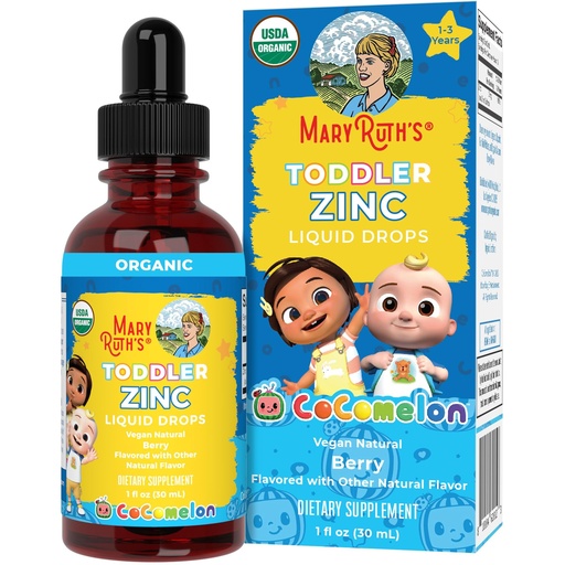 [BRSRMHQ3CUCRSC32] MaryRuth Organics Cocomelon Toddler Liquid Zinc | Sugar Free | USDA Organic | Kids Zinc Sulfate for Ages 1-3 | Immune Support Supplement for Children | Vegan | Non-GMO | Gluten Free | 1 Fl Oz