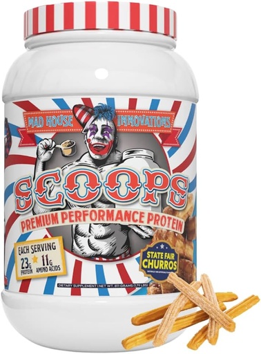 [BRSRAYDQCQBWEETP] State Fair Churros Flavored Isolate, Concentrate & Hydrolyzed Whey Protein Powder - Low in Sugar, Carbs & Fat 2LB Tub, 23G of Protein Best for Lean Muscle 26 Servings