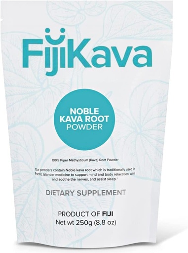 [BRSWGBIZAUCAKFDA] FijiKava Instant Kava Powder 250g - Premium Kava Root Powder magas kavalactontartalommal - Természetes relaxációs támogatás a nyugalomra, stresszre és alvástámogatásra - Easy- to- Mix