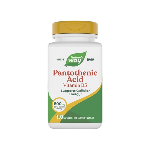[BRSWIYTYCUOQ43Q7] Nature's Way Pantothenic Acid, Supports Cellular Energy*, 500mg Per Serving, 100 Capsules