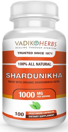 [BRSROAIBB5YBGADB] Vadik Herbs Certified Organic Shardunika (Gymnema sylvestre, Gurmar) Powder (100 vegicaps) | Premium Safety-Tested Quality | Trusted Since 1971