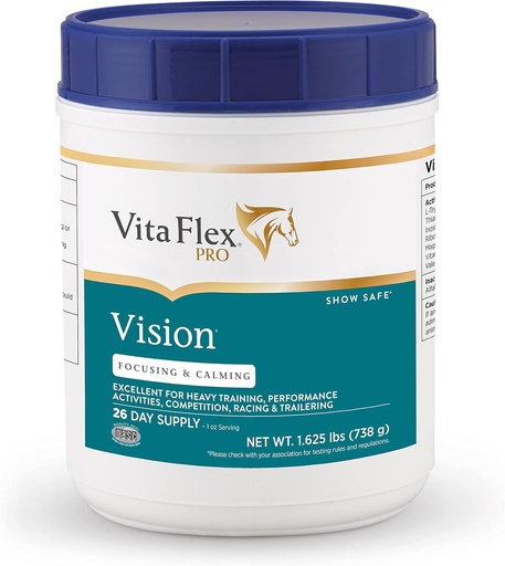 [BRSWIZL4OR4BG3Q7] Vita Flex Pro Vision, Focusing and Horse Calming Supplement 1.625 lbs, 26-Day Supply