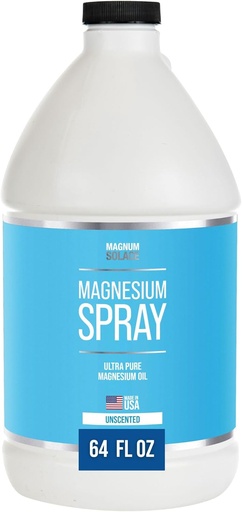 [BRSRAZT3AANQ43TV] Magnesium Spray - Big 64 oz USP Grade Pure Magnesium Oil Spray - Made in USA