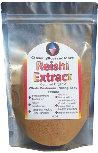 [BRSWYEDRCQIA2CLV] GinsengStoreAndMore 4oz Organic Red Reishi Mushroom Extracted from Real Mushroom Fruiting Bodies from Nammex | >30% Beta-Glucans | Ganoderma Lucidum, Ling Zhi 灵芝 | β-Glucan for Energy, Immune System