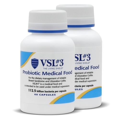 [BRSWYYI2C4MAEG35] VSL#3® Probiotics for Digestive Health, IBS & UC Symptoms - 112.5B CFUs, High-Potency, Multi-Strain, Live, Refrigerated Probiotic, Medical Food for Gut Health Support in Men & Women, 120 Capsules