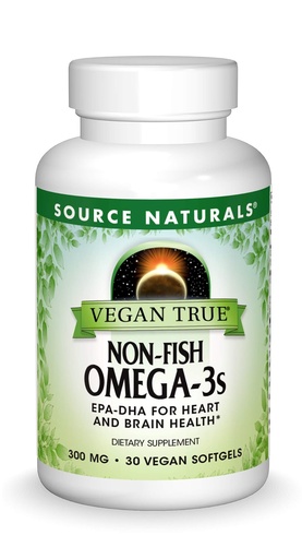[BRSWIHD7AQFQG3TY] Source Naturals Vegan True, Non-Fish Omega-3s, EPA-DHA Supports Heart and Brain Health*, 300 mg - 30 Vegan Softgels