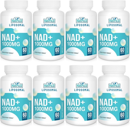 [BRSRMBABCAIWY2A4] Liposomal NAD+ Supplement 1000 mg | Highest NAD Pontecy | Max Absorption | Pure NAD Supplement | Energy and DNA Repair, Aging Defense, Brain Function | 480 Softgels
