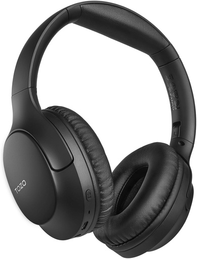 [BRSRA233PN7RGA3F] TOZO HA1 Bluetooth 5.4 Sobre auriculares de oído, 70H Tiempo de reproducción con micrófono, auriculares inalámbricos plegables, sonido de bajo profundo estándar 32 EQ Modo de música Via Button &amp; App for Travel and Home, Actualizado