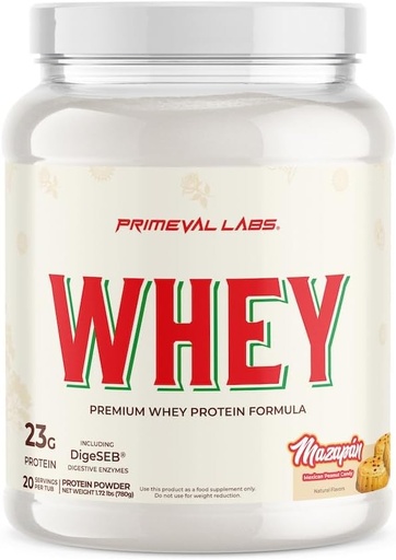 [BRSRAAYQBYGQEFDG] Primeval Labs Pure Whey Protein Concentrate | Muscle Growth & Recovery | Easy to Mix Formula | Mazapan | 20 Servings