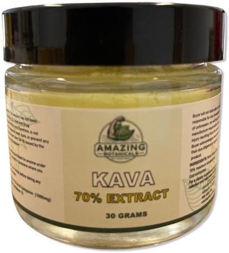 [BRSRMCYOAUNQY3Q4] Premium Kava 70% Extract - High Potency Relaxation and Stress Relief Supplement - Natural Mood Booster, Calmness and Sleep (30 Grams)