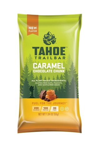 [BRSWGAD7PIHAGDQ2] Tahoe Trail Bar, Plant-Based Natural Energy Bar (1.94 Ounce Protein Bar, 12 Count) High Protein Non-GMO, Gluten Free, Vegan Healthy Snacks - Caramel Chocolate Chunk