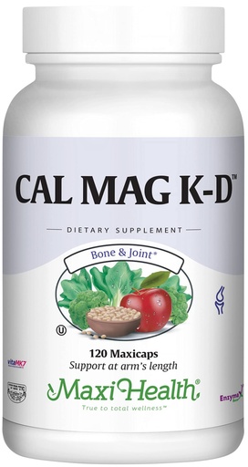 [BRSWEC37PMGQODLB] Maxi Health Men and Women 500 mg Calcium Supplement with Vitamin D3 (2000 IU), Magnesium (250 mg) and Vitamin K2 (150 mcg) - Bone, Teeth and Joint Support - 120 Capsules