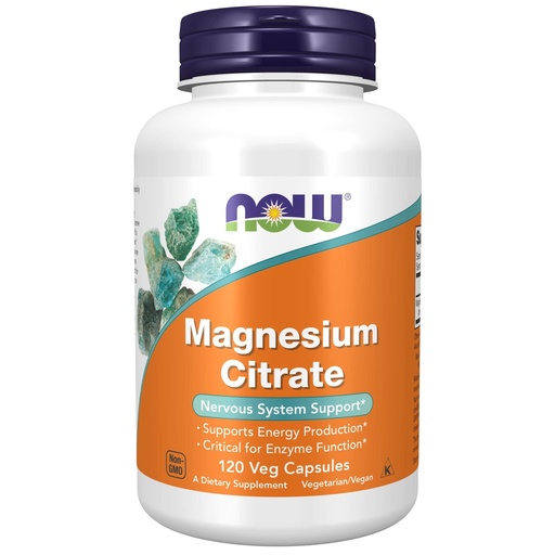 [BRSWIY35BZ4AEEDE] NOW Supplements, Magnesium Citrate, Enzyme Function*, Nervous System Support*, 120 Veg Capsules