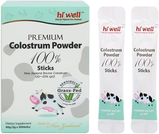 [BRSWYHY5PIHRMDLV] Hi Well Premium Grass- Fed Colostrum Proszek 100% 60g (2g x 30Sticks)