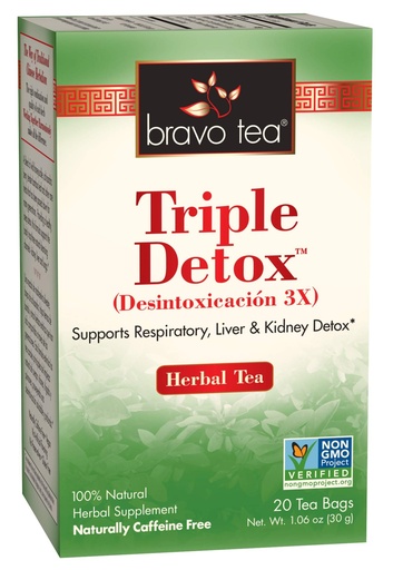 [BRSWGCQ6CEIWYF3D] Bravo Tea Triple Detox Herbal Tea Caffeine Free, 20 Tea Bags