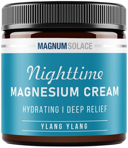 [BRSRMHQEPICBAAYZ] Magnesium Lotion – Nighttime Magnesium Cream – Apply to Legs, Arms or Chest - Topical Magnesium Chloride – USA Made and Safe for Kids (Ylang Ylang)