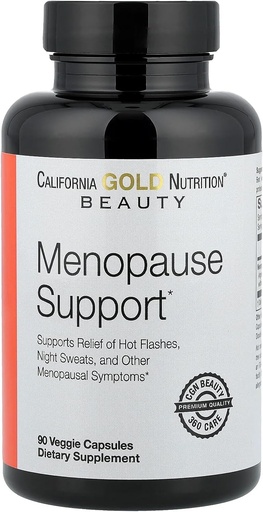 [BRSW2HYBBV7RMC3J] California Gold Nutrition Beauty, Menopause Support med Angelica gigas, Cynanchum wilfordii, Phlomis umbrosa og L- Leucin, 90 Veggie Kapsler