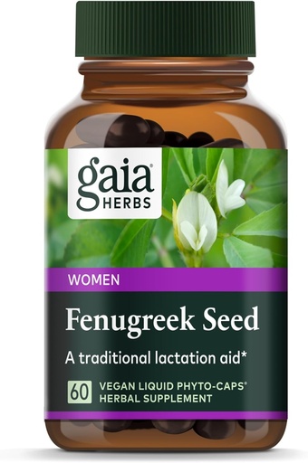 [BRSWIYL7C4ARU23M] Gaia Herbs Fenugreek Seed - помогает поддерживать здоровое лактирование и производство грудного молока * - Сделано из органических семян пажитника - 60 веганских жидких фитокапсул (до 15-дневного снабжения)