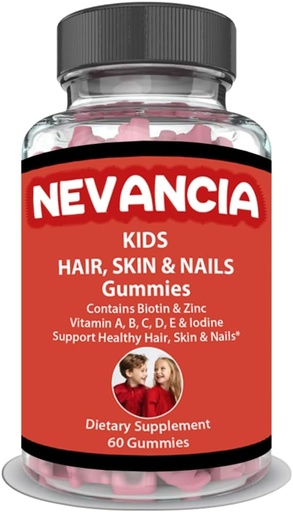 [BRSRAZT7PMCBQADP] Kids Hair, Skin & Nails Gummies Contain Biotin, B Vitamins, Vitamin C, Zinc, 60 Delicious Gummies, Help Strengthen Nails, Grow Healthier Hair, give Kids Skin a Natural Glow