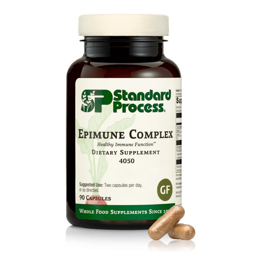 [BRSWIZQ6CF5RMAA5] Standard Process Epimune Complex - Vegan Immune System Support - Respiratory & Immune Health Supplement with Maitake & Turkey Tail Mushrooms - Vegan, Vegetarian & Gluten-Free - 90 Capsules