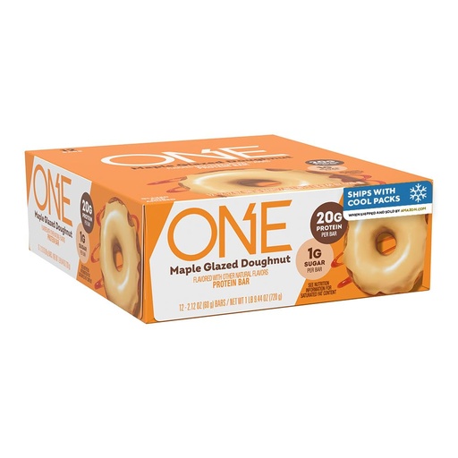 [BRSWKHDYOUOGCCLO] ONE Protein Bars, Maple Glazed Doughnut, Gluten Free with 20g Protein and 1g Sugar, Pantry Staples, 2.12 oz (12 Count)