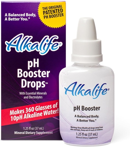 [BRSWGGQQAB5AM3AZ] Alkalife Alkaline Water Drops ... pH Booster Alkalizer juomaveteen... Essential Mineral Additive, Electrolyte Hydration Supplement ... Neutralize Acid, Balance Body, Immunosupport, Detox 1.25oz