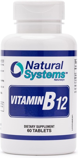 [BRSRMYYPDEMAA2DX] Vitamine B12 60 Comprimés 1000 mcg par systèmes naturels - B12 Vitamines 1000mg pour adultes aide à stimuler la mémoire* - Vitamine B12 1000 mcg pour une bonne digestion* - Vitamine B12 Soutien au métabolisme énergétique*