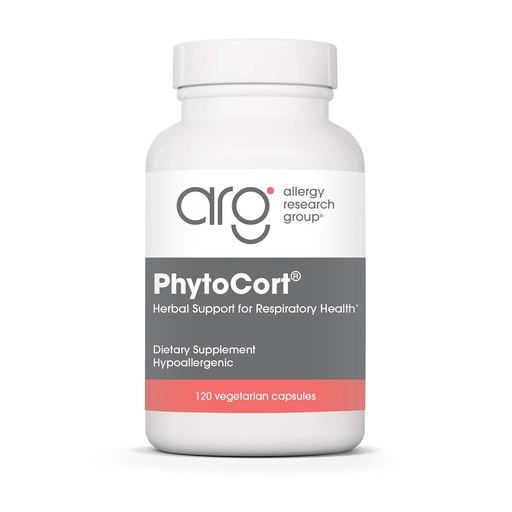 [BRSWIYAOBECRSDDM] Allergy Research Group PhytoCort Supplement - Andningsstöd, Lung Health, Lung Detox, Lung Cleanse, Healthy Breathing, Herbal Support, Reishi, Licorice, Noni, Vegetarian Capsules - 120 Count