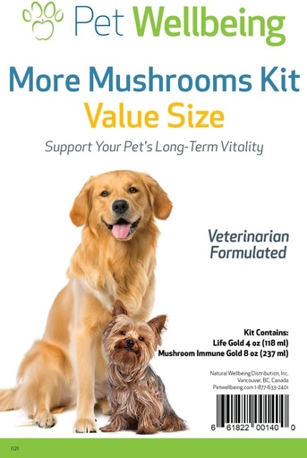 [BRSWYEA2DF5AIE3B] Pet Wellbeing More Mushrooms Kit for Dogs - Immune System Support and Antioxidant Protection - Vet-Formulated with Turkey Tail, Reishi, Maitake, Astragalus