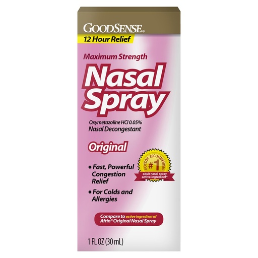 [BRSWIYD6BYHGOCYV] GoodSense Maximum Strength Nasal Spray, Fast Powerful Congestion Relief For Colds and Allergies, 1 Fluid Ounce