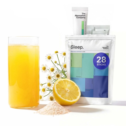 [BRSRAGQDAF6RUGQZ] The Absorption Company Sleep Aid Powder - Calming Drink Mix Packets - 28PK | Calm Drink Mix, Stress Relief Liposomal Saffron Mix, Patch & Gummy Alternative for Insomnia, No Melatonin, Chamomile Lemonade