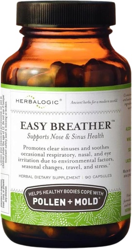 [BRSWGYAFCIIBUADD] Herbalogic - Easy Breather Herb Capsules - Supports Nose & Sinus Health - Helps Healthy Bodies Cope with Pollen & Mold - Based on The Traditional Chinese Formula Yu Ping Fang San - 90 Cap Count
