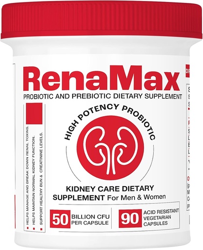[BRSROHQZDMCWOYL7] Capsule Kidney Restores & Kidney Care Supplement - Probiotic & Prebiotic Supplement to Support Normal Kidney Function - 50 Billion CFU per Capsule - Made in U.S.A (90 Caps (1 Pack))