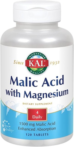[BRSWIYT3OMAQGG36] Kal Malic Acid with Magnesium Tablets, 120 Count