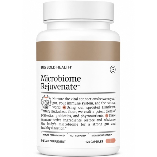 [BRSRAZABCQMWMH3F] BIG BOLD HEALTH Microbiome Rejuvenate Prebiotic + Probiotic Supplement for Gut Health & Immune Support - with Himalayan Tartary Buckwheat - Gluten-Free (120 Count (Pack of 1))