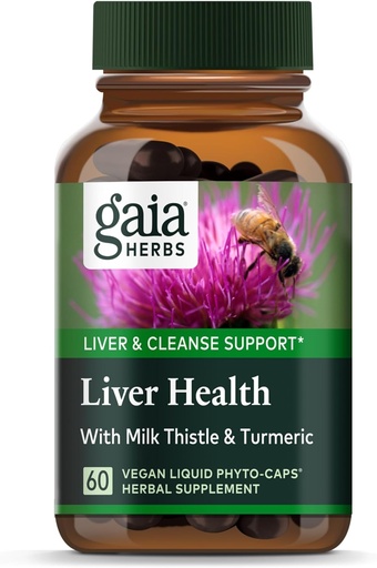[BRSWIYL7C4ARUFDY] Gaia Herbs Liver Health - Liver Supplement with Milk Thistle, Turmeric Root with Curcuminoids,Schisandra, and Licorice Root for Liver and Cleanse Support-60 Vegan Liquid Phyto-Capsules(30-Day Supply)