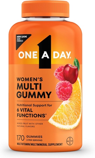 [BRSWGAT5BMGRUFDP] One A Day Women 's Multivitamin Gumies, Multivitamin A, C, D, E és cink A-vitaminnal rendelkező nőknek, kalcium & more, 170 szám
