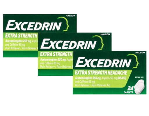 [BRSWGZQCBV5Q4ELJ] Excedrin Extra Strength - 24 Caplets, Pack of 3