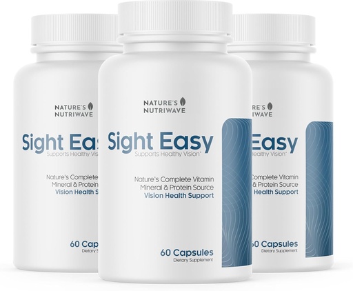 [BRSRAFIYC4DWO334] SIGHT EASY - Eye Vitamins & Mineral Supplements with Lutein & Zeaxanthin, Vitamin C, Vitamin E, Zinc and Bilberry for Healthy Vision and Eye Function Support - 60 Capsules, 3 Month Supply