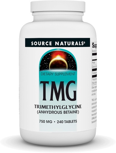 [BRSWIYQOAUNAEHTU] Source Naturals TMG 750mg Trimethylglycine (Anhydrous Betaine) - 240 Tablets
