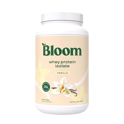 [BRSRMFQYPJ7AYA3Z] Bloom Nutrition Whey Isolate Protein Powder, Vanilla - Pure Iso Post Workout Recovery Drink Blend, Smoothie Mix  Digestive Enzymes for Gut Health - Low Carb, Keto & Zero Sugar Added